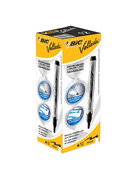 MARCATORI P.TONDA Whiteboard VELLEDA® Liquid Ink Pocket BIC® NERO 902088 BIC PER LAVAGNE CANCELLABILI