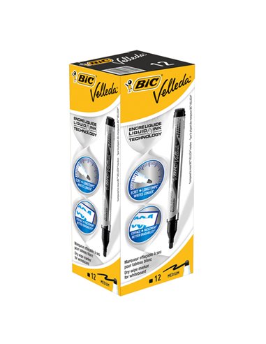 MARCATORI P.TONDA Whiteboard VELLEDA® Liquid Ink Pocket BIC® NERO 902088 BIC PER LAVAGNE CANCELLABILI