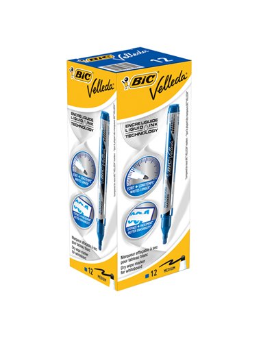 MARCATORI P.TONDA Whiteboard VELLEDA® Liquid Ink Pocket BIC® BLU 902087 BIC PER LAVAGNE CANCELLABILI