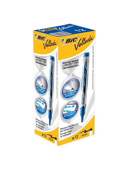 MARCATORI P.TONDA Whiteboard VELLEDA® Liquid Ink Pocket BIC® BLU 902087 BIC PER LAVAGNE CANCELLABILI