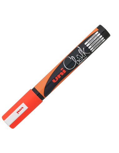 Marcatore a gesso liquido UNI CHALK p.tonda arancio fluo UNI MITSUBISHI M PWE5M ACF UNI MITSUBISHI SPECIALI (CD-VETRO-TESSUTI...