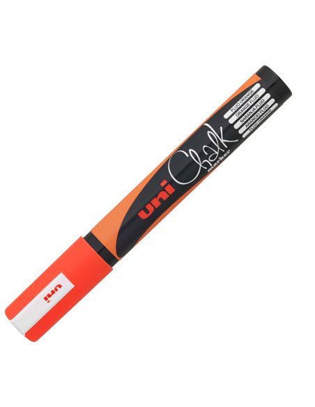 Marcatore a gesso liquido UNI CHALK p.tonda arancio fluo UNI MITSUBISHI M PWE5M ACF UNI MITSUBISHI SPECIALI (CD-VETRO-TESSUTI...