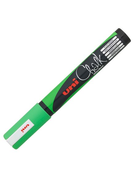 Marcatore a gesso liquido UNI CHALK p.tonda verde fluo UNI MITSUBISHI M PWE5M VF UNI MITSUBISHI SPECIALI (CD-VETRO-TESSUTI-ECC.)
