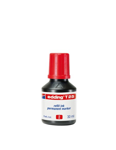 RICARICA INCHIOSTRO PERMANENTE 30ML T25 ROSSO EDDING E-T25 002 EDDING INCHIOSTRO E RICAMBI PER MARCATORI