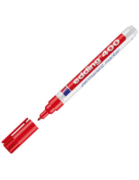 Marcatore permanente EDDING 400 punta conica rosso E-400 002 EDDING PERMANENTI