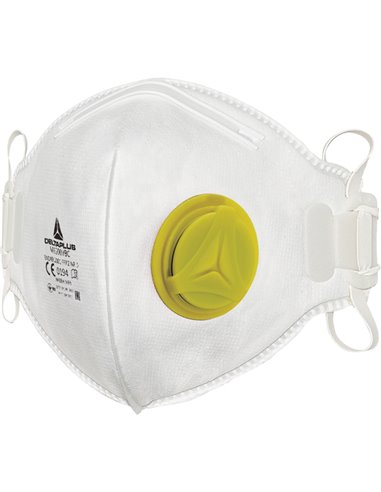 Scatola 10 MASCHERINE FILTRANTI FFP2 con valvola - pieghevole vert. M1200VBC DELTAPLUS DPI PER LE VIE RESPIRATORIE