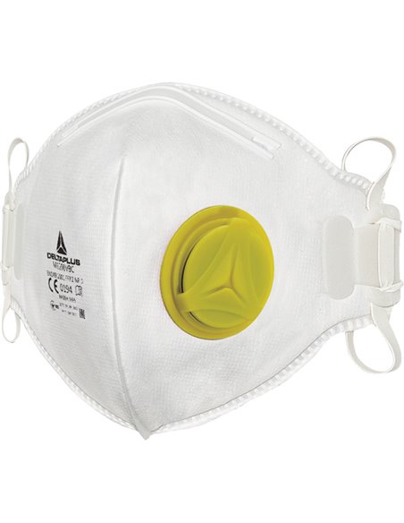 Scatola 10 MASCHERINE FILTRANTI FFP2 con valvola - pieghevole vert. M1200VBC DELTAPLUS DPI PER LE VIE RESPIRATORIE