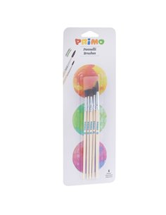 BLISTER 5 PENNELLI TONDI assortiti PRIMO 1240BPT PRIMO ACCESSORI PITTURA