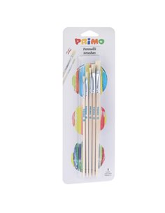 BLISTER 5 PENNELLI PIATTI assortiti PRIMO 1241BPQ PRIMO ACCESSORI PITTURA