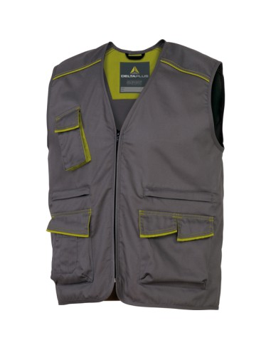 GILET da LAVORO M6GIL grigio/verde Tg. L PANOSTYLE® M6GILGRGT
