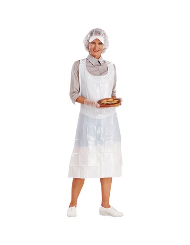CONF.100 GREMBIULI PE Tg. U bianco MONOUSO TABPO02 DELTAPLUS ABBIGLIAMENTO MONOUSO
