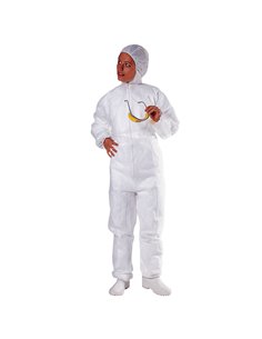 TUTA CON CAPPUCCIO PPL Tg. XL bianco MONOUSO PO106BCXG DELTAPLUS ABBIGLIAMENTO MONOUSO