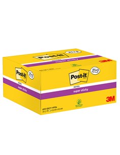 VALUE PACK 21+3 BLOCCO 90fg Post-it® Super Sticky Giallo Canary™ 47.6x47.6mm 7100234510 POST-IT BLOCCHI ADESIVI-DISPENSER 2