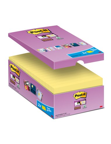 VALUE PACK 14+2 BLOCCO 90fg Post-it® Super Sticky Giallo Canary™ 76x127mm 7100234508