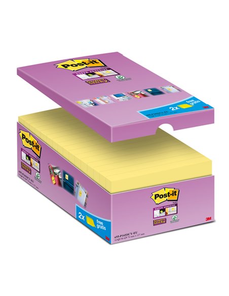 VALUE PACK 14+2 BLOCCO 90fg Post-it® Super Sticky Giallo Canary™ 76x127mm 7100234508