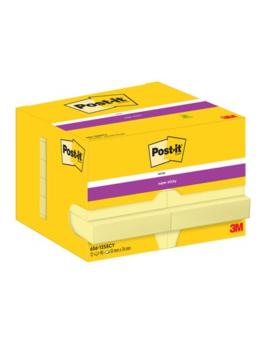 BLOCCO 90foglietti Post-it® Super Sticky Giallo Canary™ 47.6x76mm 656-12SS-CY-EU 7100290169 POST-IT BLOCCHI ADESIVI-DISPENSER