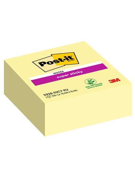CUBO 270 foglietti Post-it® Super Sticky Giallo Canary™ 76x76mm 2028-SSCY-EU 7100263311