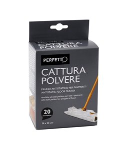 20 PANNI ANTISTATICI 22x28cm CATTURAPOLVERE PERFETTO 0260I