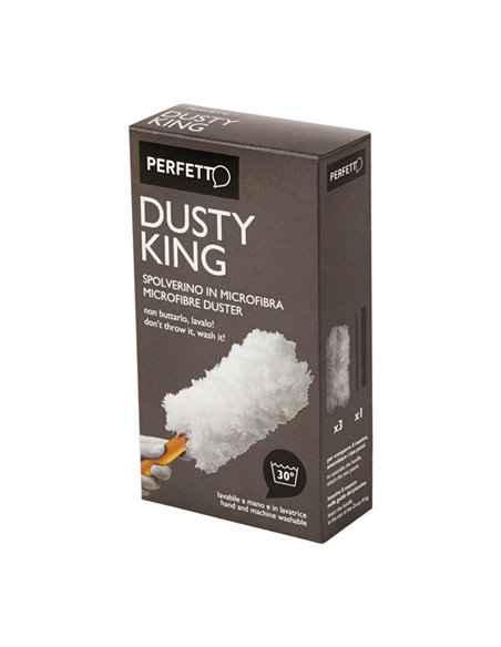 SPOLVERINO Microfibra + 3 RICAMBI Dusty King PERFETTO 0065E PERFETTO PANNI e SPUGNE