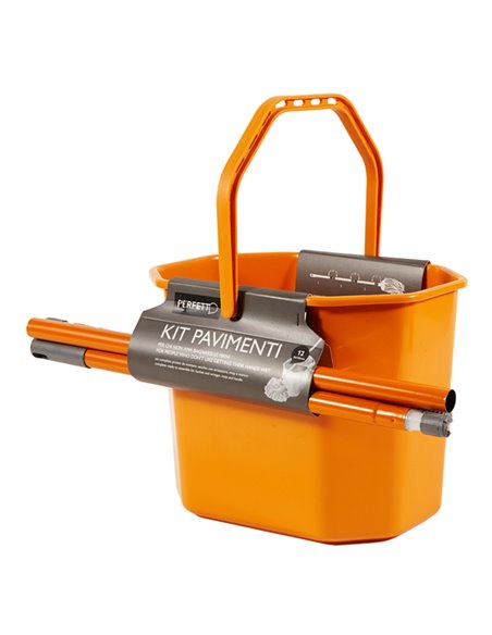 KIT PAVIMENTI (SECCHIOSTRIZZA+MOP+MANICO130cm) Perfetto 0469F PERFETTO ACCESSORI PER PULIZIA AMBIENTI
