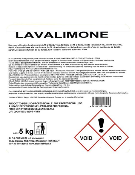 DETERSIVO PIATTI Lavalimone Tanica 5Lt Alca ALC585 ALCA DETERGENTI-DETERSIVI PER PULIZIA