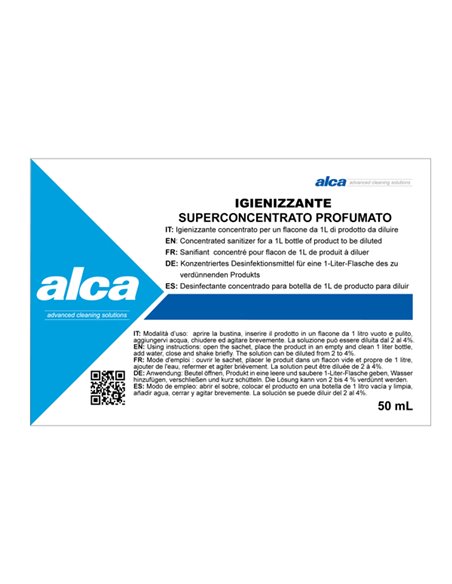Bustina 50ml igienizzante super concentrato-profumato Linea Monodose Alca ALC1043