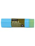 15 SACCHI RIFIUTI 50X60CM-30Lt 15µ AZZURRO c/maniglie VoilA' 0359C