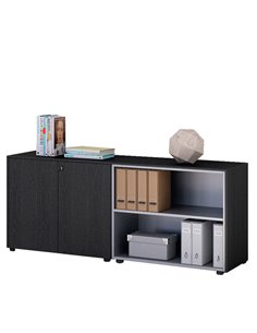 COPPIA MOBILI BASSI A GIORNO 162,8X43cm H81,4cm NERO VEN. - PRESTIGE 930C-8 ARTEXPORT ARMADI E MOBILI CONTENITORE