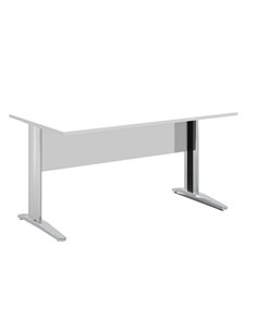 SCRIVANIA LINEARE 160X80cm BIANCO - fianchi vernic. effetto cromato EASY 003JO-CR_3 ARTEXPORT SCRIVANIE E TAVOLI RIUNIONE