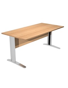 SCRIVANIA LINEARE 160X80cm FAGGIO - fianchi vernic. effetto cromato EASY 003JO-CR_6 ARTEXPORT SCRIVANIE E TAVOLI RIUNIONE