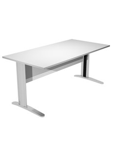 SCRIVANIA LINEARE 160X80cm GRIGIO - fianchi vernic. effetto cromato EASY 003JO-CR_9 ARTEXPORT SCRIVANIE E TAVOLI RIUNIONE