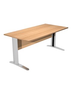 SCRIVANIA LINEARE 140X80cm FAGGIO - fianchi vernic. effetto cromato EASY 002JO-CR_6 ARTEXPORT SCRIVANIE E TAVOLI RIUNIONE
