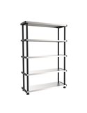 SCAFFALE PPL 5 RIPIANI METALLO 119x45x185cm GRIGIO/NERO TERRY 1003054