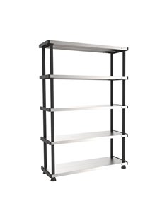 SCAFFALE PPL 5 RIPIANI METALLO 119x45x185cm GRIGIO/NERO TERRY 1003054 TERRY SCAFFALI
