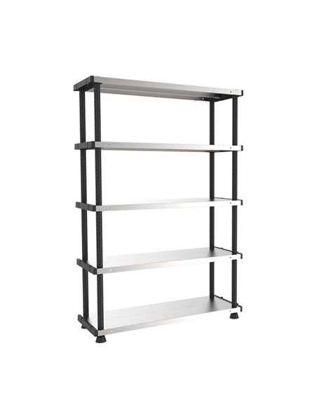 SCAFFALE PPL 5 RIPIANI METALLO 119x45x185cm GRIGIO/NERO TERRY 1003054 TERRY SCAFFALI