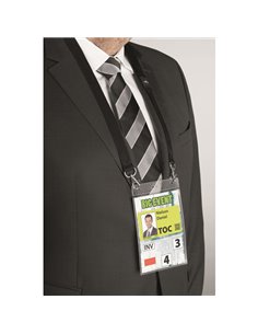 10 PORTANOMI A6 con cordoncino NERO DURABLE 8525-01 DURABLE PORTABADGE E ACCESSORI 2