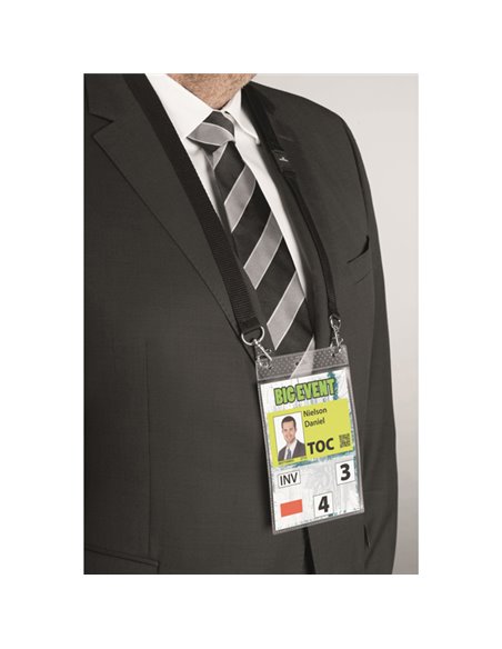 10 PORTANOMI A6 con cordoncino NERO DURABLE 8525-01 DURABLE PORTABADGE E ACCESSORI