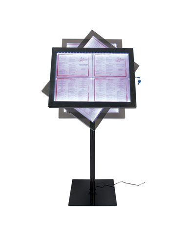 ESPOSITORE A LED 4xA4 PER ESTERNI Securit MCS-4A4-BL-SET