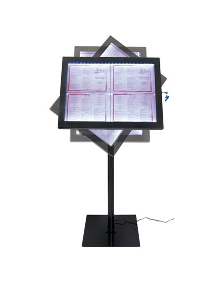 ESPOSITORE A LED 4xA4 PER ESTERNI Securit MCS-4A4-BL-SET