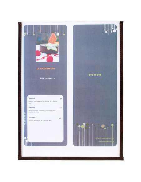 Set 3 Porta Menu' Crystal BR1 SINGOLO (per 2 FOGLI A4) MC3-CYA4-BR1 SECURIT PORTA MENU' e ACCESSORI