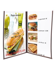Set 3 Porta Menu' Crystal BR2 DOPPIO (per 4 FOGLI A4) MC3-CYA4-BR2 2