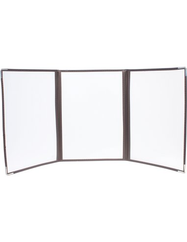Set 3 Porta Menu' Crystal BR3 TRIPLO (per 6 FOGLI A4) MC3-CYA4-BR3