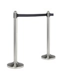 1 COLONNINA SEGNAPERCORSO CROMATA con nastro NERO 210cm Securit RS-RT-RVS-BL-SET