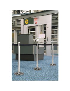 1 COLONNINA SEGNAPERCORSO CROMATA con nastro NERO 210cm Securit RS-RT-RVS-BL-SET SECURIT COLONNINE SEGNAPERCORSO E ACCESSORI 2