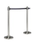 1 COLONNINA SEGNAPERCORSO CROMATA con nastro GRIGIO 210cm Securit RS-RT-RVS-GY-SET