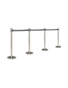 1 COLONNINA SEGNAPERCORSO CROMATA con nastro GRIGIO 210cm Securit RS-RT-RVS-GY-SET 2