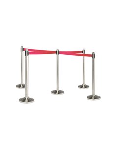 1 COLONNINA SEGNAPERCORSO CROMATA con nastro ROSSO 210cm Securit RS-RT-RVS-RD-SET SECURIT COLONNINE SEGNAPERCORSO E ACCESSORI 2