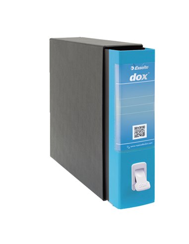 Registratore Dox 2 azzurro capri dorso 8cm f.to protocollo Esselte D26201 DOX REGISTRATORI A LEVA