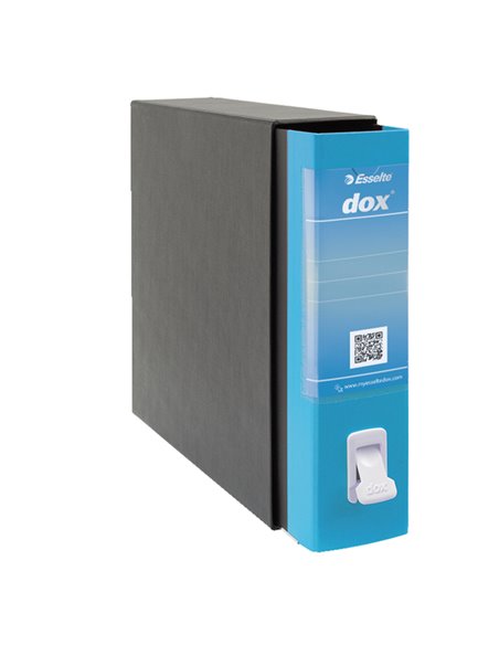 Registratore Dox 2 azzurro capri dorso 8cm f.to protocollo Esselte D26201 DOX REGISTRATORI A LEVA
