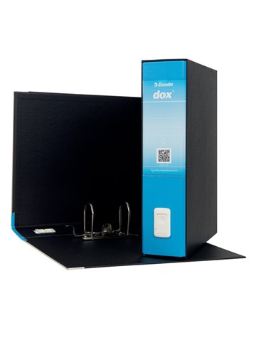 Registratore Dox 2 azzurro capri dorso 8cm f.to protocollo Esselte D26201 DOX REGISTRATORI A LEVA